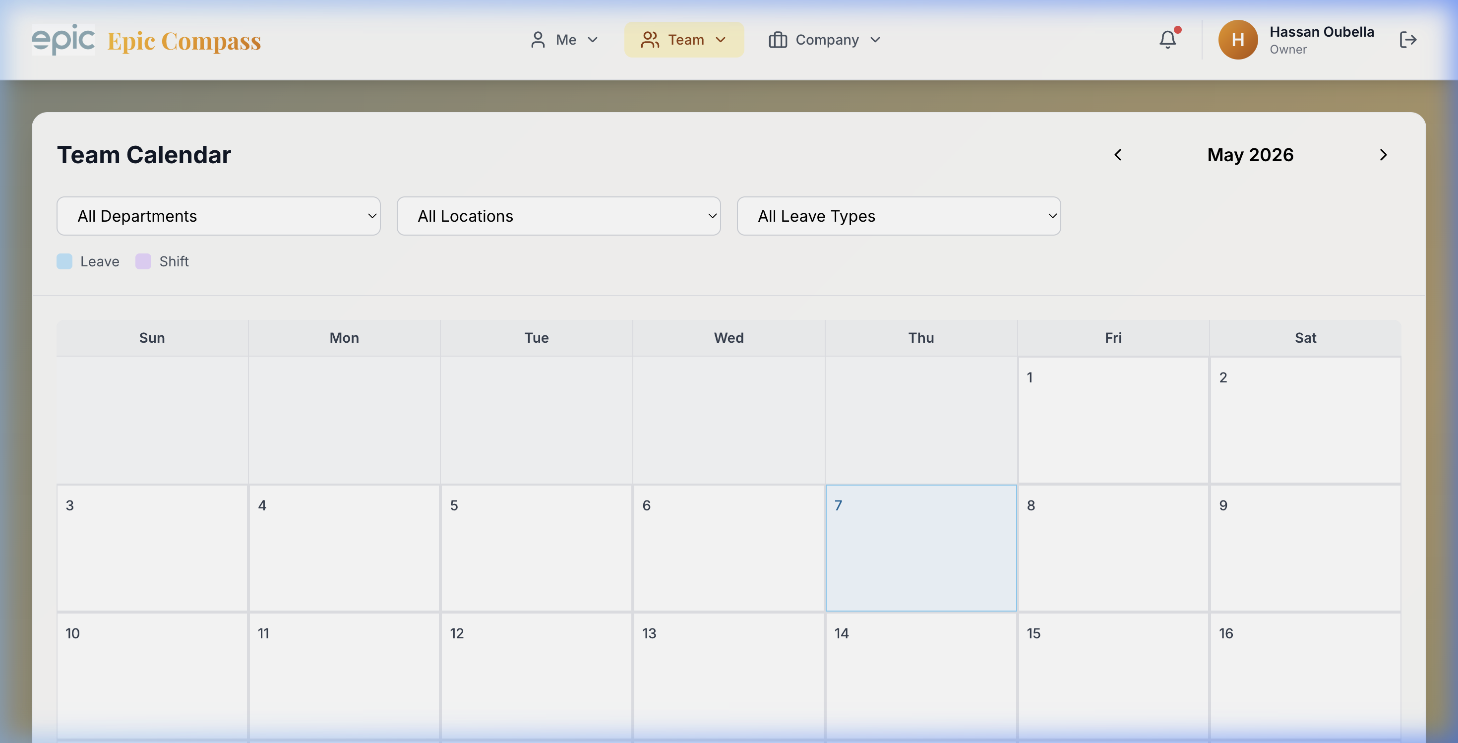 Team Calendar